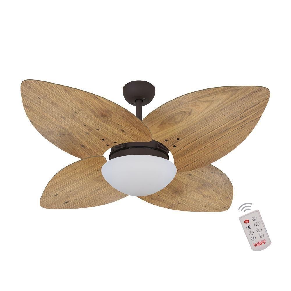 Ventilador De Teto Dormamu Marrom Texturizado 4 Pás Rádica Freijó 220V Com Controle - 1