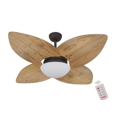 Ventilador De Teto Dormamu Marrom Texturizado 4 Pás Rádica Freijó 220V Com Controle