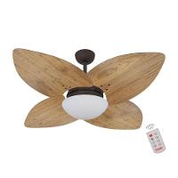 Ventilador De Teto Dormamu Marrom Texturizado 4 Pás Rádica Freijó 220V Com Controle - 1
