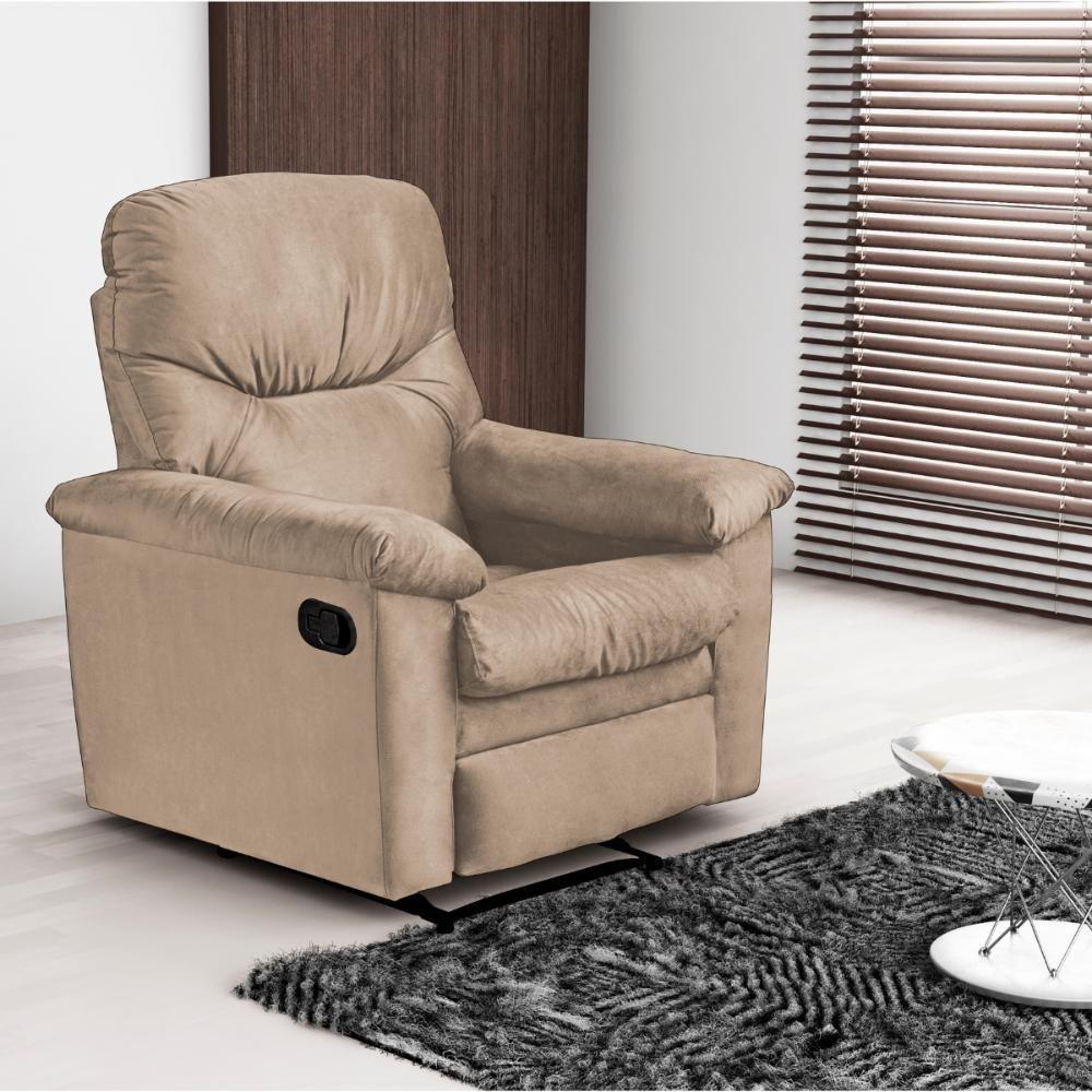 Poltrona Reclinável Essen Veludo Light Bege - 1