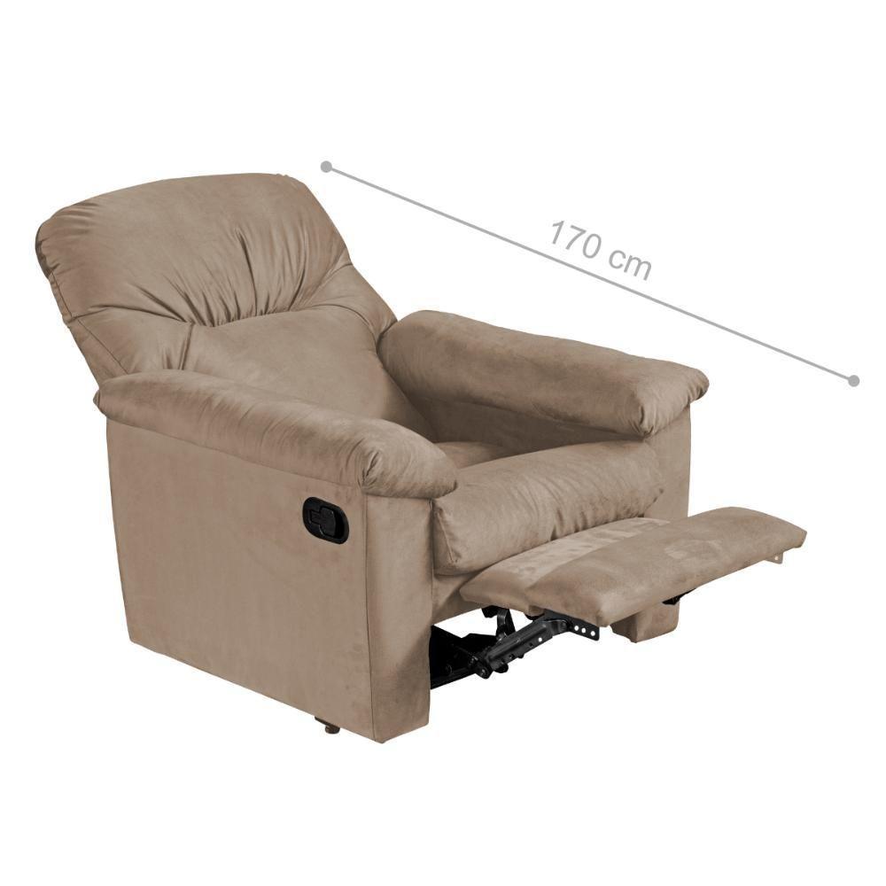Poltrona Reclinável Essen Veludo Light Bege - 3