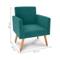 Poltrona Para Decoração Belém Veludo Verde Menta - 2