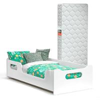 Cama Infantil Encanto Com Grade Proteção E Colchão Branco - 1