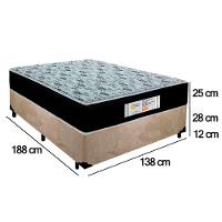 Cama Box Casal Suede + Colchão Molas Ensacadas Sereneprime Sonnolux 138x188x65 Cor:bege