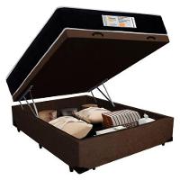 Cama Box Baú Casal Suede + Colchão Molas Ensacadas Sereneprime Sonnolux 138cm Marrom - Suporta Até 110kg Por Pessoa - 6