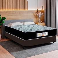 Cama Box Casal Sintético + Colchão Molas Ensacadas Sereneprime Sonnolux 138cm Marrom - Suporta Até 110kg Por Pessoa - 2