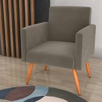 Poltrona Para Decoração Sara Veludo Cappuccino - 1