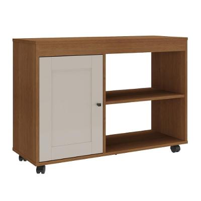 Rack Para Tvs 42' Com 4 Rodízios Guaraci Cinamomo Off White