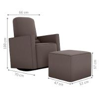 Poltrona Para Amamentação Com Puff Ana Suede Cappuccino - 2