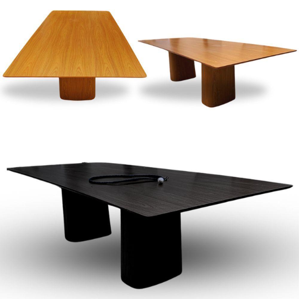 Mesa De Jantar Cone Retangular Duo 180x100cm Base Ébano Tampo Ébano - 1