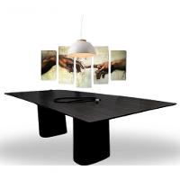 Mesa De Jantar Cone Retangular Duo 180x100cm Base Ébano Tampo Ébano - 2