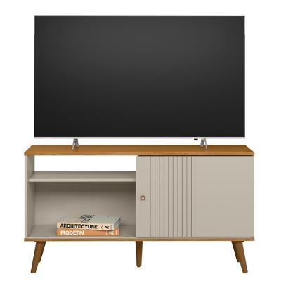 Rack Tv Até 50 Polegadas Porta Frisada Nature Off-white