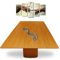 Mesa De Jantar Cone Retangular Duo 180x100cm Base Freijó Tampo Freijó - 3