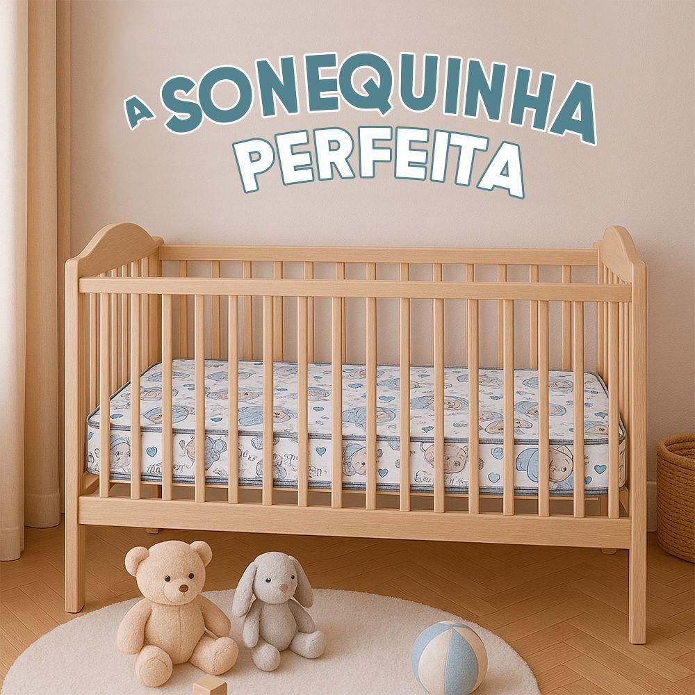 Colchão Para Berço Espuma D20 Sonequinha Antialérgico E Antiácaro Todos Tamanhos - Maestro Colchões Tamanho:130x60x10cm - 4