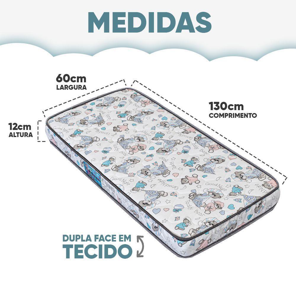 Colchão Para Berço Espuma D20 Sonequinha Antialérgico E Antiácaro Todos Tamanhos - Maestro Colchões130x60x12cm - 2