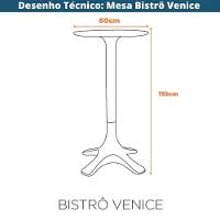 Mesa Bistrô Venice Fratini 110 Cm (altura) Com Tampo Redondo 60 Cm (largura) Polipropileno Preto - 7