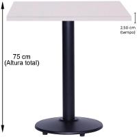 Mesa Zeta Ferro Preto 75 Cm (alt) Disco Redondo Tampo Mdp Quadrado 80 Cm (larg) X 2,50 Cm Alt Branco - 6