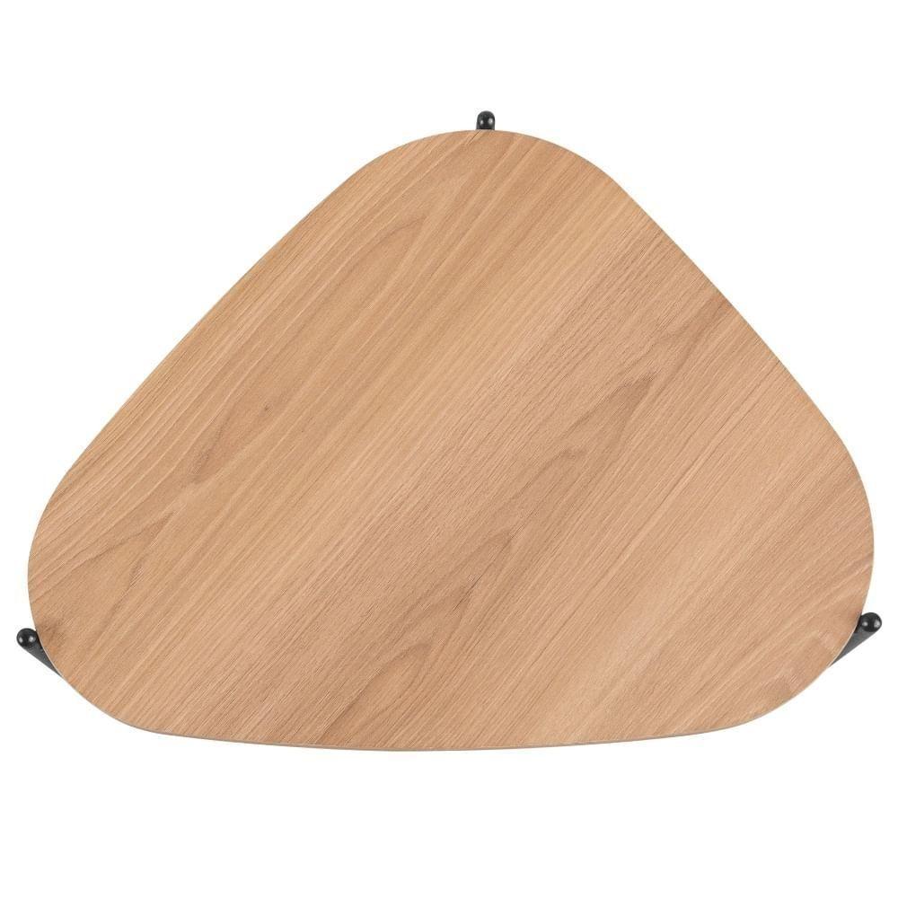 Mesa Lateral De Apoio Orgânica Artesano 45 Cm (largura) Em Mdp Hanover (mel) E Pés Em Aço Preto - 3