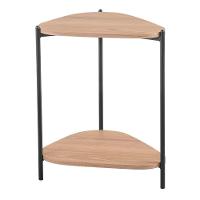 Mesa Lateral De Apoio Orgânica Artesano 45 Cm (largura) Em Mdp Hanover (mel) E Pés Em Aço Preto - 1
