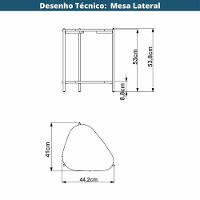 Mesa Lateral De Apoio Orgânica Artesano 45 Cm (largura) Em Mdp Hanover (mel) E Pés Em Aço Preto - 6