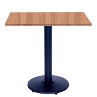 Mesa Zeta Ferro Preto 75 Cm (alt) Disco Redondo Tampo Mdp Quadrado 70 Cm Larg X 2,50 Cm Alt Noce Nat - 1