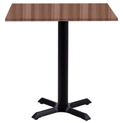 Mesa ômega Ferro Preto 74 Cm (alt) Base Em X Tampo Mdp Quadrado 80 Cm (larg) X 2,50 Cm (alt) Walnut