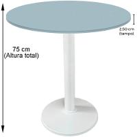 Mesa Zeta Ferro Branco 75 Cm (alt) Disco Redondo Tampo Mdp Redondo 80 Cm (larg) X 2,50 Cm (alt) Cinza - 2