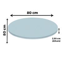 Mesa Zeta Ferro Branco 75 Cm (alt) Disco Redondo Tampo Mdp Redondo 80 Cm (larg) X 2,50 Cm (alt) Cinza - 5