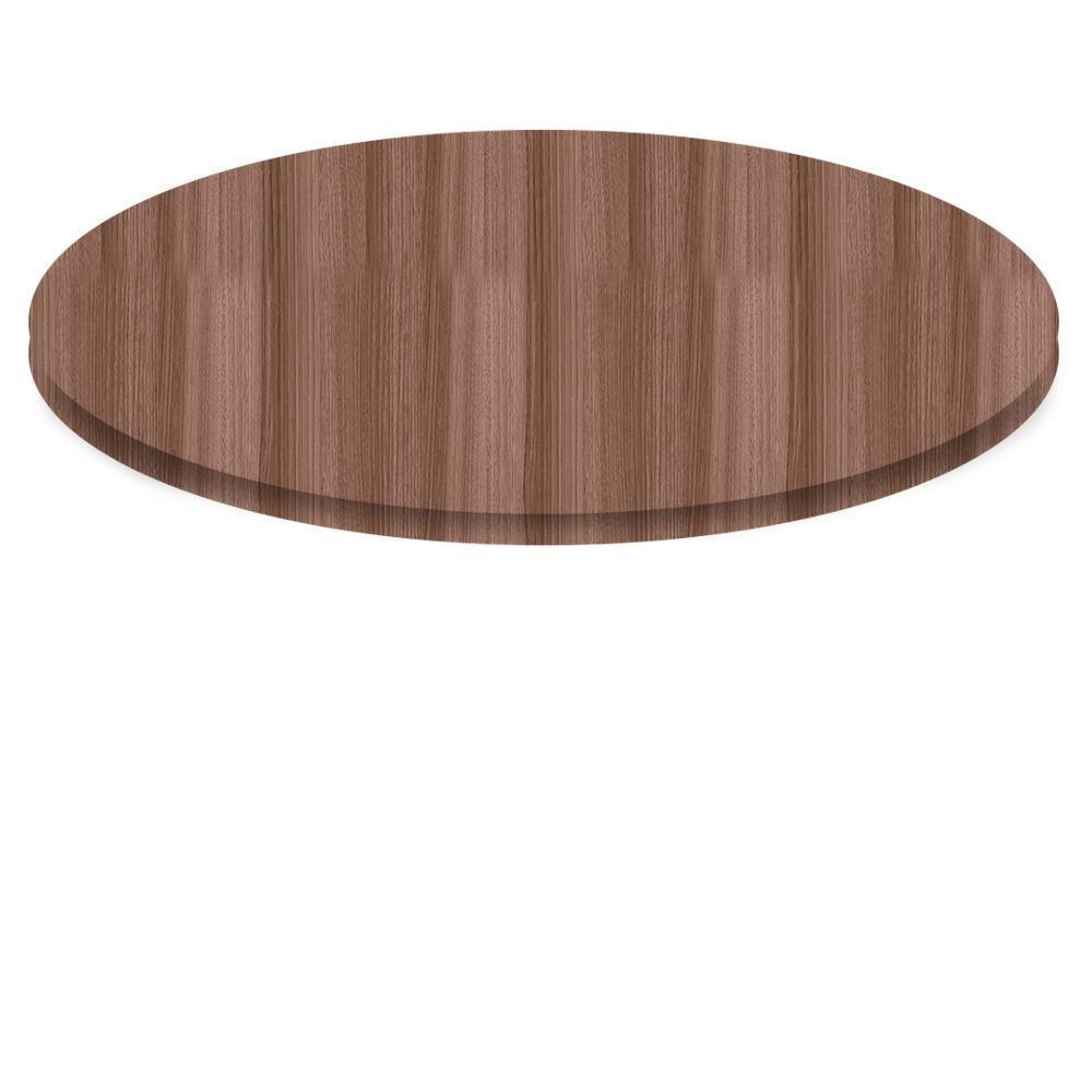 Mesa ômega Ferro Preto 74 Cm (alt) Base Em X Tampo Mdp Redondo 70 Cm (larg) X 2,50 Cm (alt) Walnut - 4