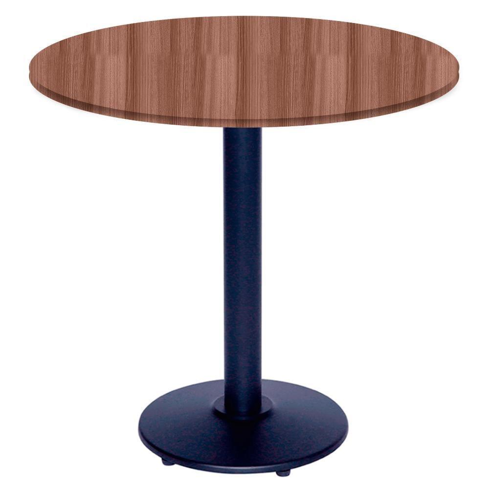 Mesa Zeta Ferro Preto 75 Cm (alt) Disco Redondo Tampo Mdp Redondo 70 Cm (larg) X 2,5 Cm (alt) Walnut - 1