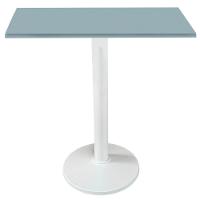 Mesa Zeta Ferro Branco 75 Cm (alt) Disco Redondo Tampo Mdp Quadrado 80 Cm (larg) X 2,5 Cm (alt) Cinza - 1