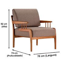 Poltrona Com Braço Pinau Ozki 70 Cm (largura) Madeira Eucalipto Cedro Tecido Verde C - 5