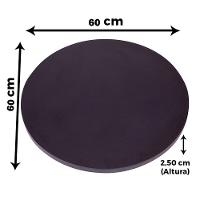 Mesa Zeta Ferro Preto 75 Cm (alt) Disco Redondo Tampo Mdp Redondo 60 Cm (larg) X 2,50 Cm (alt) Preto