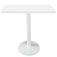 Mesa Zeta Ferro Branco 75 Cm (alt) Disco Redondo Tampo Mdp Quadrado 80 Cm (larg) X 2,50 Cm Alt Branco - 1