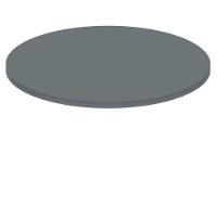 Mesa ômega Ferro Preto 74 Cm (alt) Base Em X Tampo Mdp Redondo 80 Cm (larg) X 2,50 Cm (alt) Grafito - 2