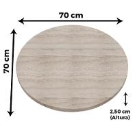 Mesa Zeta Ferro Branco 75 Cm (alt) Disco Redondo Tampo Mdp Redondo 70 Cm Larg X 2,5 Cm Alt Castanheira - 5