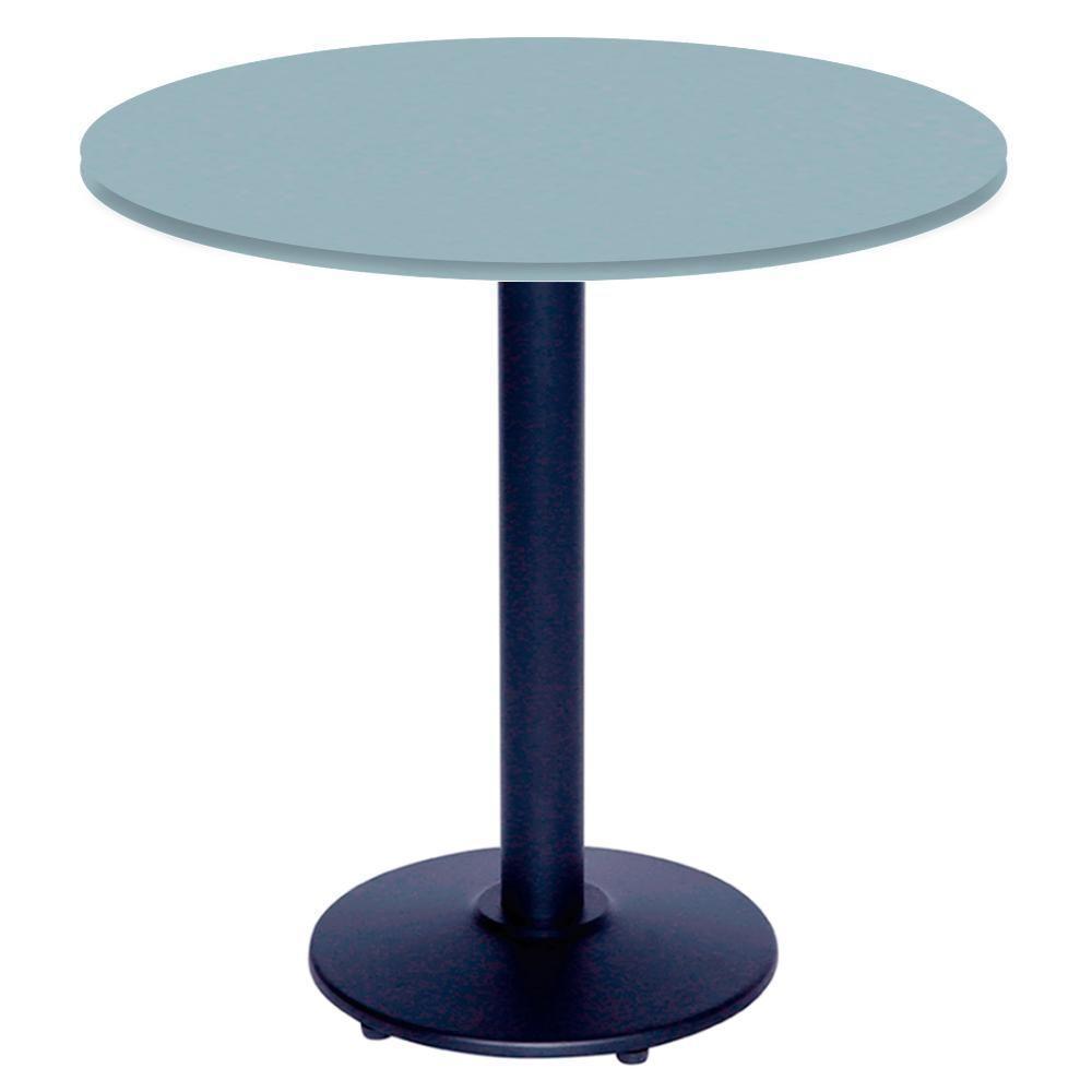 Mesa Zeta Ferro Preto 75 Cm (alt) Disco Redondo Tampo Mdp Redondo 60 Cm (larg) X 2,50 Cm (alt) Cinza - 1