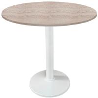Mesa Zeta Ferro Branco 75 Cm (alt) Disco Redondo Tampo Mdp Redondo 60 Cm Larg X 2,5 Cm Alt Castanheira - 1