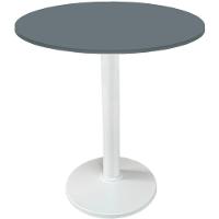 Mesa Zeta Ferro Branco 75 Cm (alt) Disco Redondo Tampo Mdp Redondo 60 Cm (larg) X 2,50 Cm Alt Grafito - 1