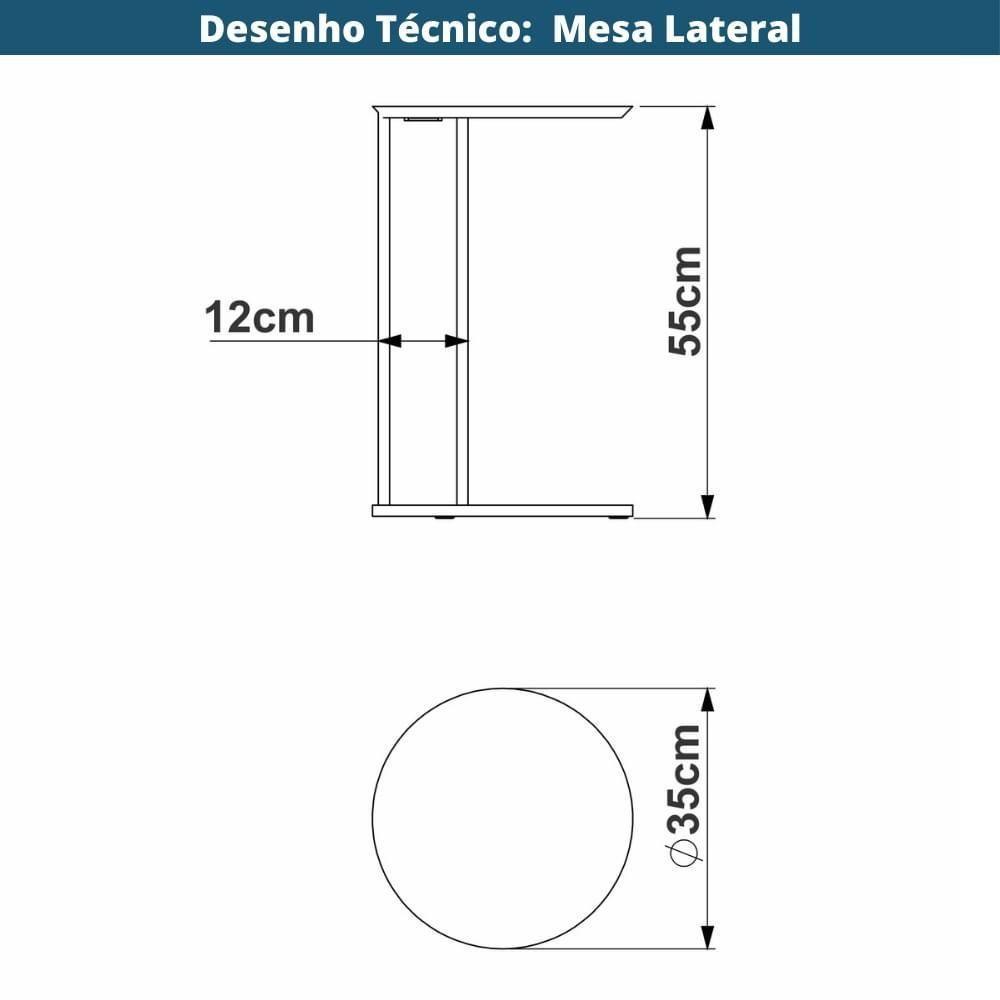 Mesa Lateral De Apoio Orgânica Chanfrada Artesano 35 Cm (larg) Mdp Nero (preto) Pés Madeira Maciça - 4