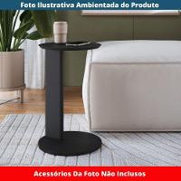 Mesa Lateral De Apoio Orgânica Chanfrada Artesano 35 Cm (larg) Mdp Nero (preto) Pés Madeira Maciça - 3