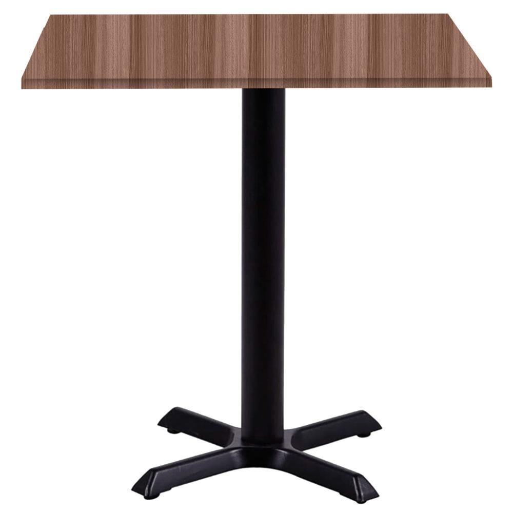 Mesa ômega Ferro Preto 74 Cm (alt) Base Em X Tampo Mdp Quadrado 70 Cm (larg) X 2,50 Cm (alt) Walnut - 1