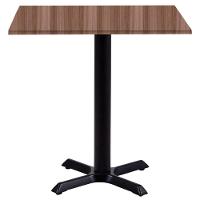 Mesa ômega Ferro Preto 74 Cm (alt) Base Em X Tampo Mdp Quadrado 70 Cm (larg) X 2,50 Cm (alt) Walnut - 1