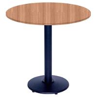 Mesa Zeta Ferro Preto 75 Cm (alt) Disco Redondo Tampo Mdp Redondo 60 Cm Larg X 2,5 Cm (alt) Noce Nat - 1