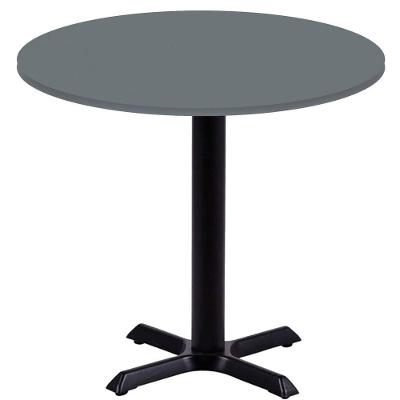 Mesa ômega Ferro Preto 74 Cm (alt) Base Em X Tampo Mdp Redondo 60 Cm (larg) X 2,50 Cm (alt) Grafito