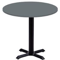 Mesa ômega Ferro Preto 74 Cm (alt) Base Em X Tampo Mdp Redondo 60 Cm (larg) X 2,50 Cm (alt) Grafito - 1