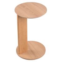 Mesa Lateral De Apoio Orgânica Chanfrada Artesano 35 Cm (larg) Mdp Hanover (mel) Pés Madeira Maciça - 2