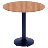 Mesa Zeta Ferro Preto 75 Cm (alt) Disco Redondo Tampo Mdp Redondo 80 Cm Larg X 2,5 Cm (alt) Noce Nat - 1