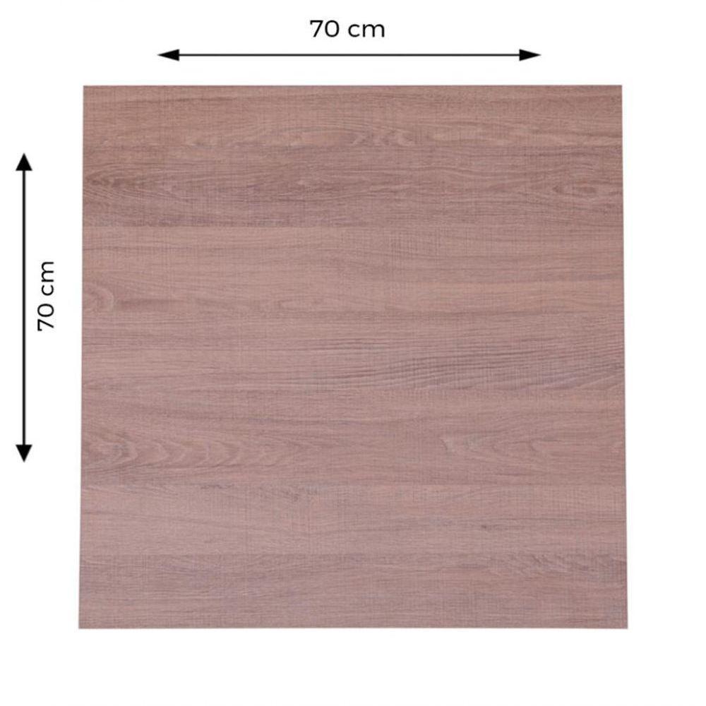 Mesa Alpha Inox 77,50 Cm (altura) Com Tampo Em Mdp Quadrado 70 Cm Imbuia - 5