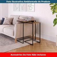 Mesa Lateral Apoio Sofá P/ Notebook Artesano 58 Cm (larg) Mdp Hanover (mel) Base Aço Carbono Preto - 3
